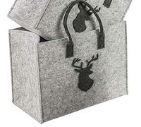 LaFiore24 Hochw. Filztasche Einkaufstasche Shopper Festival Hirsch Groß 42 x 22 x 33 cm
