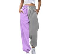 Lagerverkauf Restposten, Jogging Hose, Damen Jogginghose Zweifarbige Hose Freizeithose Hohe Taille Sporthose Trainingshose Sweatpants Baggy Sweathose Hose Mit Schlitz
