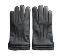 LAHTIQWE Touchscreen-Lederhandschuhe, Herrenmode, Winter, Dicke Wolle, warme Handschuhe, Radfahren, Fingerhandschuhe