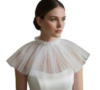 Laikoutd Brautschal mit Perlenverzierung und handgefertigter Spitze für elegante Hochzeitsanlässe, gefertigt aus leichter Nylonstoffspitze