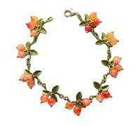 Laikoutd Buntes Perlenarmband Mit Pflanzenblättern Süßes Cranberry Charm Armband Für Frauen Und Mädchen Party Geburtstag Schmuck Geschenk Cranberry