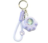 Laikoutd Multifunktionaler LED Katzenpfoten Schlüsselanhänger, Sonnenuntergangslicht zur Dekoration, Sonnenuntergangssimulation, Katzen Schlüsselanhänger, multifunktionales LED Nachtlicht