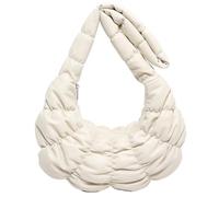 Laikoutd PU Leder Gesteppte Umhängetasche Handtasche Große Kapazität Einfarbig Plissiert Puffer Umhängetasche PU Leder Plissiert Wolke