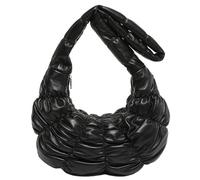 Laikoutd PU Leder Gesteppte Umhängetasche Handtasche Große Kapazität Einfarbig Plissiert Puffer Umhängetasche PU Leder Plissiert Wolke