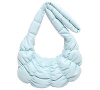 Laikoutd PU Leder Gesteppte Umhängetasche Handtasche Große Kapazität Einfarbig Plissiert Puffer Umhängetasche PU Leder Plissiert Wolke