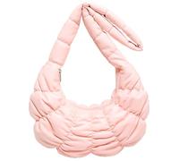 Laikoutd PU Leder Gesteppte Umhängetasche Handtasche Große Kapazität Einfarbig Plissiert Puffer Umhängetasche PU Leder Plissiert Wolke