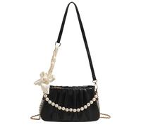 Laikoutd Süße Damen Kuriertasche Trendige Schultertasche Mit Perlenkette Lässige Umhängetasche Shopping Dating Pu Leder Für Damen Süße Wolke Mit Perlenkette