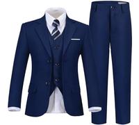 Laimi Duo Jungen Anzug Kinderanzüge Smoking für Jungen Kleinkind Weste Hosen Set Ringträger Outfit Festliche Kleidung, 122