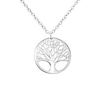 Laimons Damen-Halskette mit Kette 45 cm fein und Anhänger Baum des Lebens 18 mm glanz Sterling Silber 925