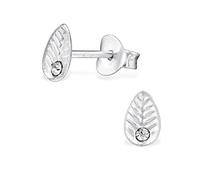 Laimons Damen-Ohrstecker Damenschmuck Blatt Glitzer Sterling Silber 925