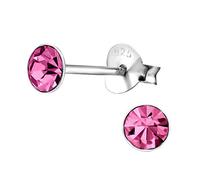 Laimons Damen-Ohrstecker Glitzer hell rosa Sterling Silber 925