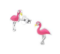 Laimons Damen-Ohrstecker Mädchen-Schmuck Flamingo Rosa, Pink Glitzer Sterling Silber 925