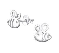 Laimons Kinder Mädchen-Ohrstecker Biene Hummel 8 mm Matt Glanz aus Sterling Silber 925