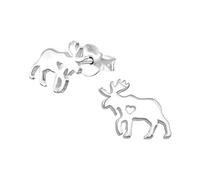 Laimons Kinder Mädchen-Ohrstecker Elch 10 x 8 mm Glanz aus Sterling Silber 925