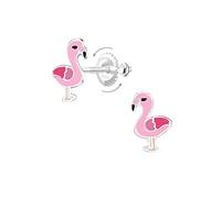 Laimons Kinder Mädchen-Ohrstecker Flamingo Vogel 10mm rosa mit Verschluss zum drehen aus Sterling Silber 925