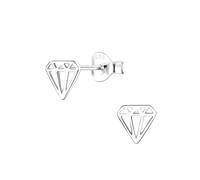 Laimons Kinder Mädchen-Ohrstecker Ohrringe Diamant Design 6mm aus Sterling Silber 925
