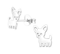 Laimons Kinder Mädchen-Ohrstecker Ohrringe Hund Chihuahua 9 mm Glanz aus Sterling Silber 925