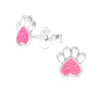 Laimons Kinder Mädchen-Ohrstecker Ohrringe Hundepfote 6 mm Glanz rosa aus Sterling Silber 925