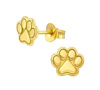 Laimons Kinder Mädchen-Ohrstecker Ohrringe Hundepfote 8 mm vergoldet aus Sterling Silber 925