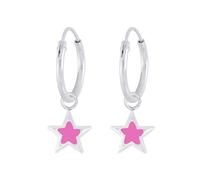 Laimons Mädchen Kids Kinder-Ohrhänger Ohrringe Creole Kinderschmuck Stern Sternchen pink 6mm Sterling Silber 925