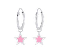 Laimons Mädchen Kids Kinder-Ohrhänger Ohrringe Creole Kinderschmuck Stern Sternchen rosa 6mm Sterling Silber 925