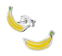 Laimons Mädchen Kids Kinder-Ohrstecker Ohrringe Kinderschmuck Banane Obst gelb grün aus Sterling Silber 925