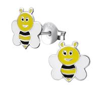 Laimons Mädchen Kids Kinder-Ohrstecker Ohrringe Kinderschmuck Biene 8 mm schwarz,weiß,gelb Sterling Silber 925