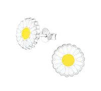 Laimons Mädchen Kids Kinder-Ohrstecker Ohrringe Kinderschmuck Gänseblume Blume 9mm Weiß,Gelb Sterling Silber 925