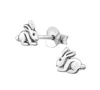 Laimons Mädchen Kids Kinder-Ohrstecker Ohrringe Kinderschmuck Hase Häschen Kaninchen Tier süß oxidiert glanz aus Sterling Silber 925