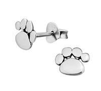 Laimons Mädchen Kids Kinder-Ohrstecker Ohrringe Kinderschmuck Hundepfote Pfote Tatze oxidiert glanz Sterling Silber 925
