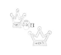 Laimons Mädchen Kids Kinder-Ohrstecker Ohrringe Kinderschmuck Krone Krönchen prinzessin krone mit Glitzer weiß aus Sterling Silber 925