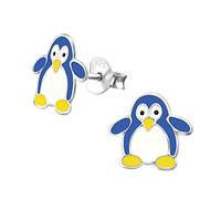 Laimons Mädchen Kids Kinder-Ohrstecker Ohrringe Kinderschmuck Pinguin Vogel Seevogel blau weiß aus Sterling Silber 925