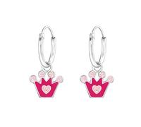 Laimons Mädchen Kids Kinder-Ohrstecker Ohrringe Ohrhänger Kinderschmuck Krone Krönchen 12mm Pink, Rosa Sterling Silber 925