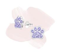 Laimons Mädchen-Ohrstecker Ohrringe Kinderschmuck Hundepfote Pfote mit Glitzer aus Sterling Silber 925 (Violett)