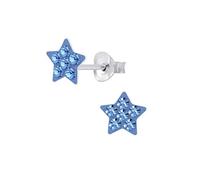Laimons Mädchen-Ohrstecker Stern Sternchen Glitzer hell-blau blau 6mm aus Sterling Silber 925
