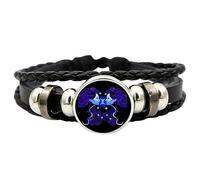 Lainiaoly Sternzeichen-Armband,Sternbild-Zeichen-Armband - Tragbares mehrschichtiges Sternbild-Lederarmband für Damen und Herren