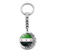 LAIOUSN Schlüsselanhänger mit Syrien-Flaggen, stilvolles kulturelles Souvenir-Accessoire für Sammler und Enthusiasten, lebendige Farben, J, One size