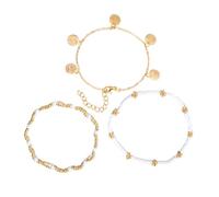 LAIOUSN Stapelbares Fußkettchen, Strand, Urlaub, Schmuck, mehrschichtige Muschelperlen, Fußkette, handgefertigt, bequeme Legierung, Meereszubehör, Thema, mehrlagig, verstellbare Fußkette