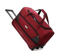 LAJUU Erweiterbare Reisetasche Mit Rädern, Große Kapazität, Tragbares Handgepäck, Tragekoffer, Unisex-Erwachsene, Reise-Trolley, Outdoor-Wochenendtasche for Frauen Und Männer (Farbe : rot, Size : M)
