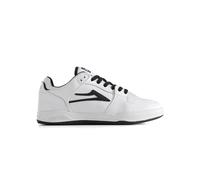 Lakai Telford Low Skateboardschuh für Herren, Weiß/schwarzes Leder, 43 EU