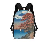 Lake Chuzenji Kinderrucksack, 3D-Druck, Schulrucksack Für Jungen, Cooler Tagesrucksack, Lässiger Rucksack, Spaßrucksack Für Kinder Und Jugendliche 17inch