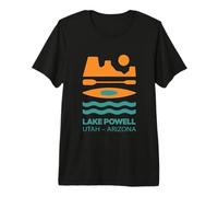 Lake Powell, Utah, Felsformation und Ikonen des Bootfahrens, minimalistisch Premium T-Shirt