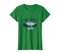 Lake Tahoe Malerische Berglandschaft T-Shirt, Damen, Dunkelgrün, XL