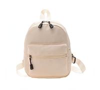 LAKEDREAM Lässiger Mini-Rucksack für Damen, aus Nylon, modisch, einfarbig, adretter Stil, kleiner Reiserucksack, Style a Beige, Small, Rucksack, Rucksäcke
