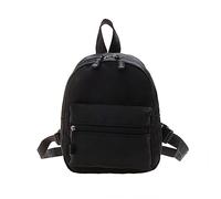LAKEDREAM Lässiger Mini-Rucksack für Damen, aus Nylon, modisch, einfarbig, adretter Stil, kleiner Reiserucksack, Schwarz, Rucksack, Rucksäcke