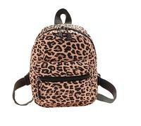 LAKEDREAM Lässiger Mini-Rucksack für Damen, aus Nylon, modisch, einfarbig, adretter Stil, kleiner Reiserucksack, Stil B Leopard, Rucksack, Rucksäcke