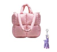 LAKEDREAM Puffy Tote Bag Puffer Bag Damen Gepolsterte Tragetasche Puffer Schultertasche Geldbörse und Handtasche gesteppte Tragetasche für Damen, Pink