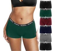 Lakpoau Boxershorts Damen Panty Baumwolle Unterhosen Frauen Baumwoll Weich Panties Frauen Hipster Under Dress Boyshorts Sportunterwäsche Mehrpack Hotpants 6er Pack UN8-XL