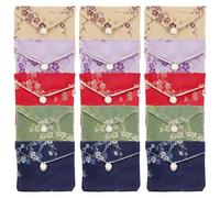 LALADEFIEE 15 Stück Pack Schmuckbeutel mit Chinesischer Stickerei Weiche Stofftaschen Zur Aufbewahrung Von Armbändern Ringen und Anhängern Bunte Samtbeutel für Schmuck und Perlen