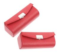 LALADEFIEE 2 Stck Teiliges Lippenstift etui aus Langlebigem Leder Kompakte Single Lipstick Tasche mit Feiner Struktur Leicht und Tragbar für Reisen Make up aufbewahrung für Alltag und